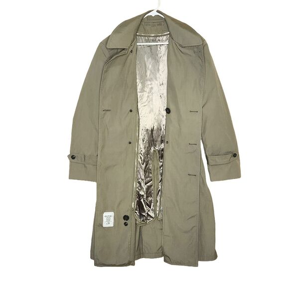 Vintage American Apparel Trench Coat Men's 40S Marine Corp Issue Olive Green - Picture 6 of 12